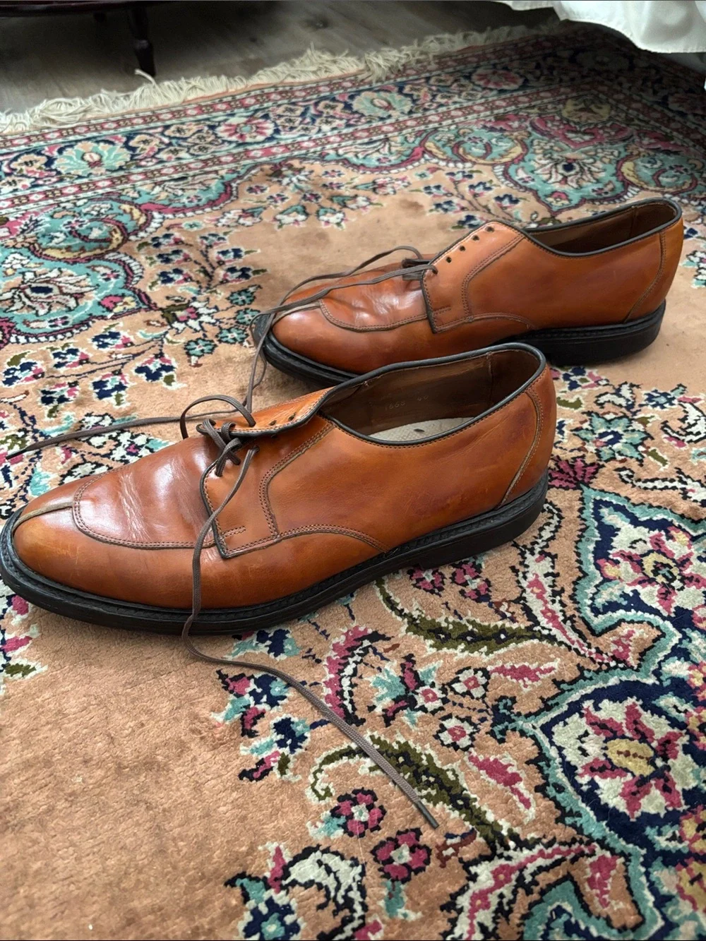 Allen Edmonds Cognac Leather Derby Shoes
